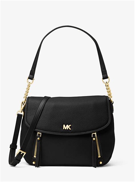 michael kors black evie handbag bloomingdales|Evie Medium Pebbled Leather Shoulder Bag .